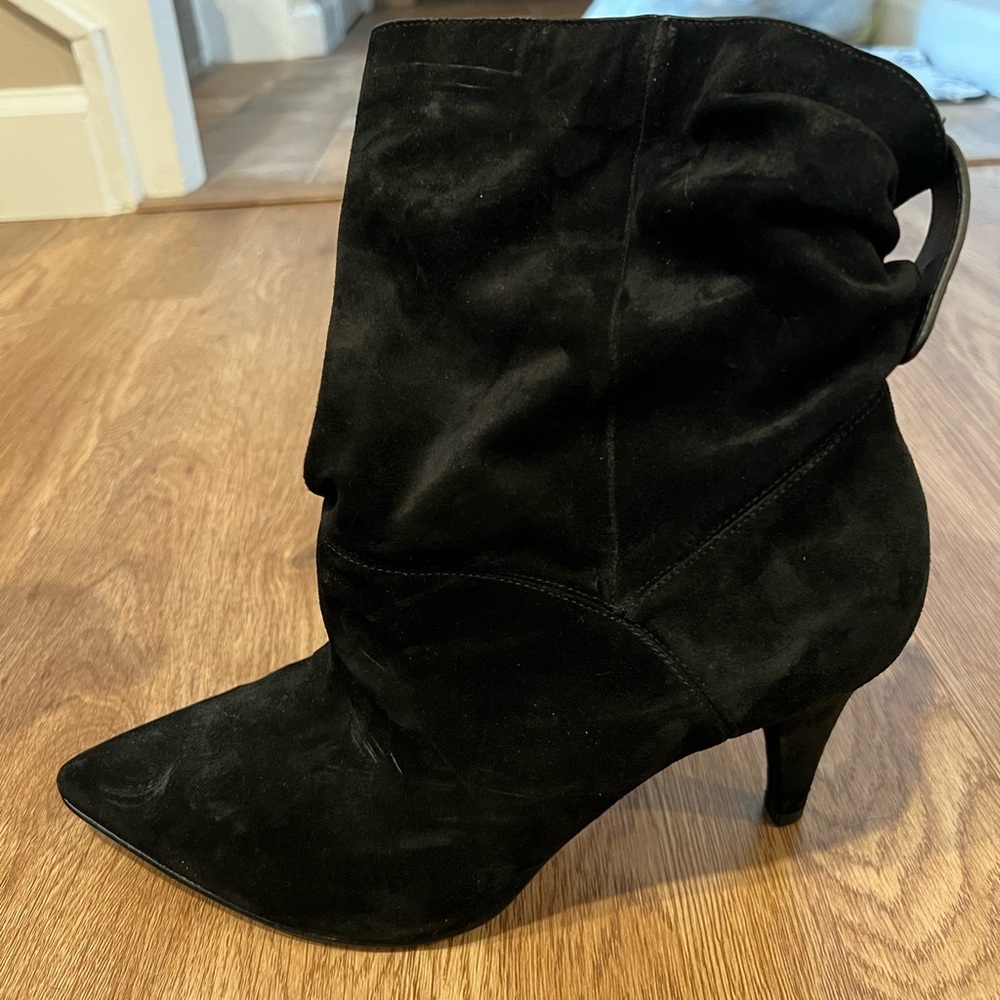 Black suede ankle boots